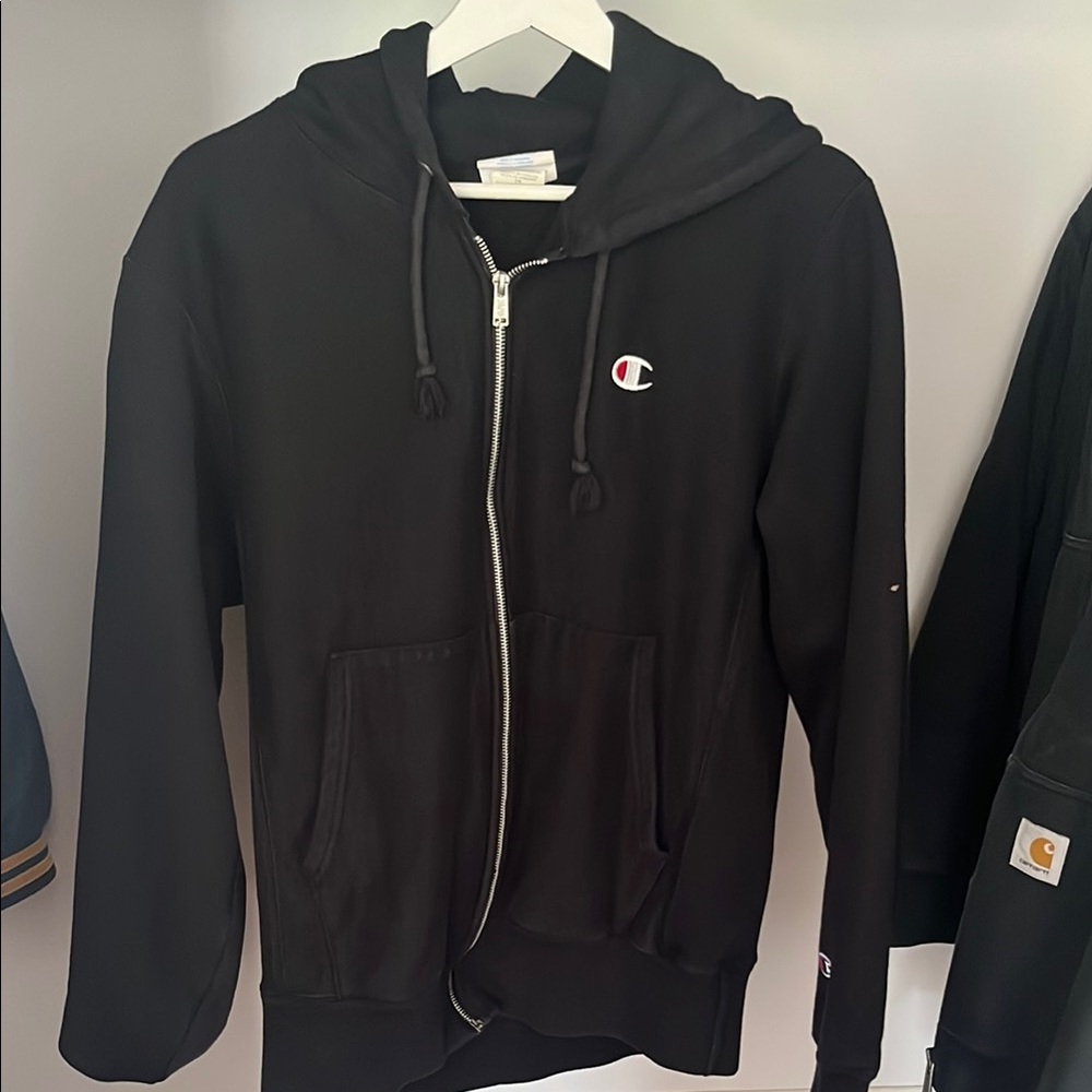 Champion Classic Black Hoodie with Logo